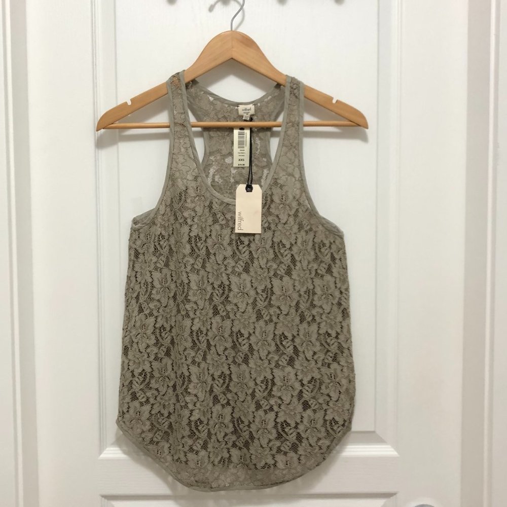 *BRAND NEW* Aritzia Wilfred Racerback Lace Tank Top - Size XXS